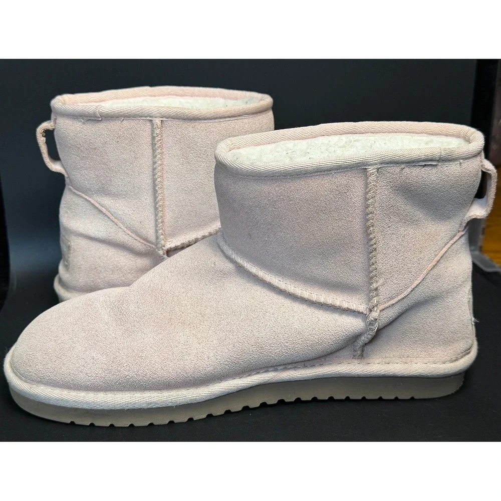 Koolaburra by UGG: Victoria Mini Pink Suede Faux Fur Boots, 1114851 Womens 8